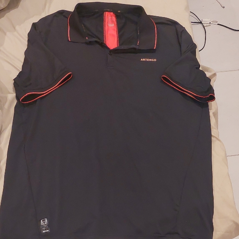 Black TENNIS Dry Fit Polo Shirt By DECATHLON